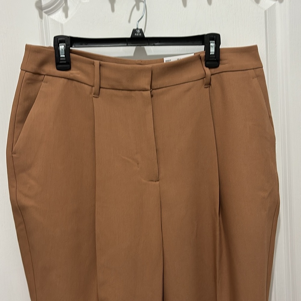 Nine West high rise straight leg trouser tan neutral new with tag